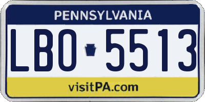 PA license plate LBO5513
