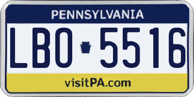 PA license plate LBO5516