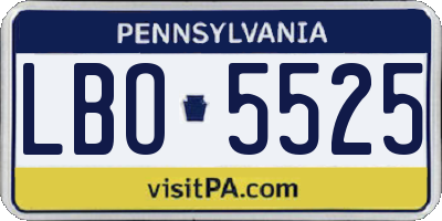 PA license plate LBO5525