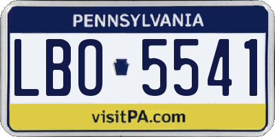 PA license plate LBO5541