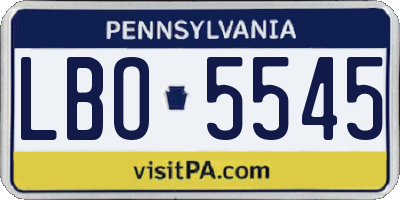 PA license plate LBO5545