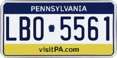 PA license plate LBO5561