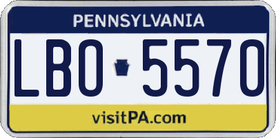 PA license plate LBO5570
