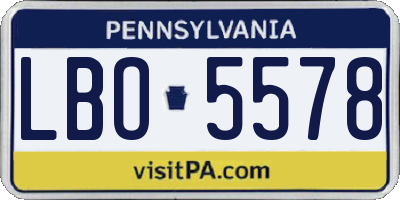 PA license plate LBO5578