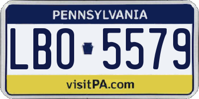 PA license plate LBO5579