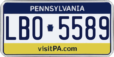 PA license plate LBO5589