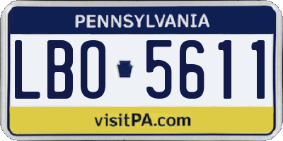 PA license plate LBO5611