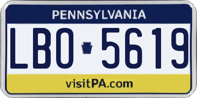 PA license plate LBO5619