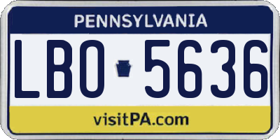 PA license plate LBO5636