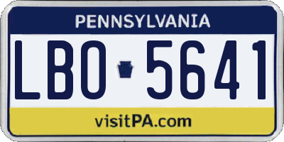 PA license plate LBO5641