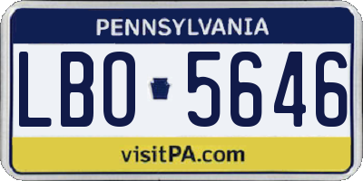PA license plate LBO5646