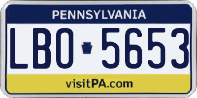 PA license plate LBO5653
