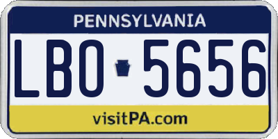 PA license plate LBO5656