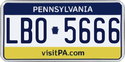 PA license plate LBO5666