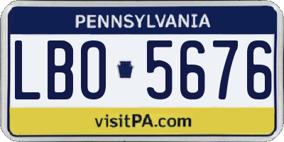 PA license plate LBO5676