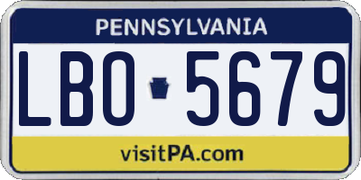 PA license plate LBO5679