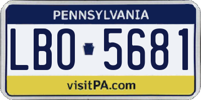 PA license plate LBO5681