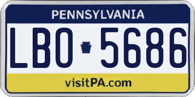 PA license plate LBO5686