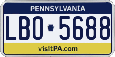 PA license plate LBO5688