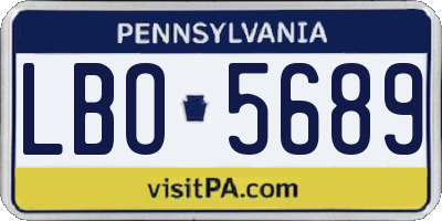 PA license plate LBO5689