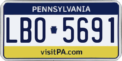 PA license plate LBO5691
