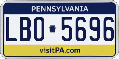 PA license plate LBO5696