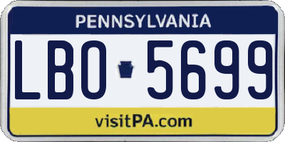 PA license plate LBO5699