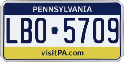 PA license plate LBO5709