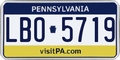 PA license plate LBO5719