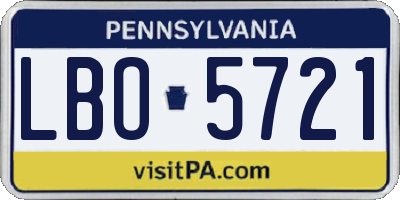 PA license plate LBO5721