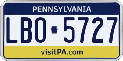 PA license plate LBO5727