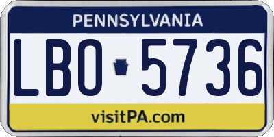 PA license plate LBO5736