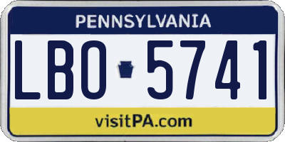 PA license plate LBO5741
