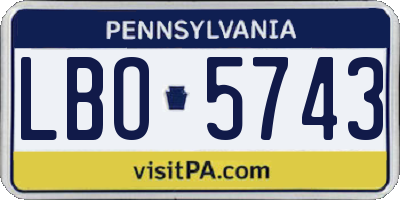 PA license plate LBO5743