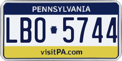 PA license plate LBO5744