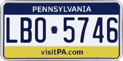 PA license plate LBO5746