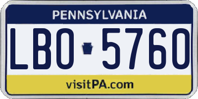 PA license plate LBO5760