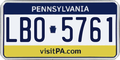 PA license plate LBO5761