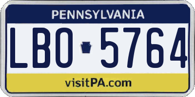 PA license plate LBO5764