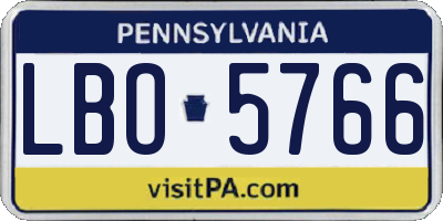 PA license plate LBO5766