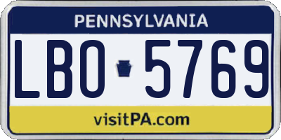 PA license plate LBO5769