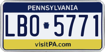 PA license plate LBO5771