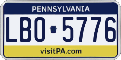PA license plate LBO5776