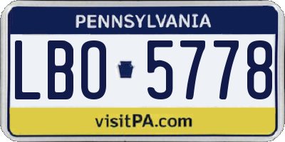 PA license plate LBO5778