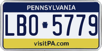 PA license plate LBO5779