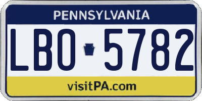 PA license plate LBO5782