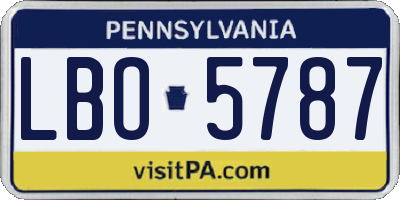 PA license plate LBO5787