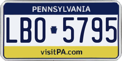 PA license plate LBO5795