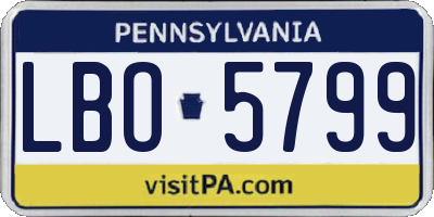 PA license plate LBO5799