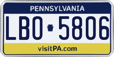 PA license plate LBO5806